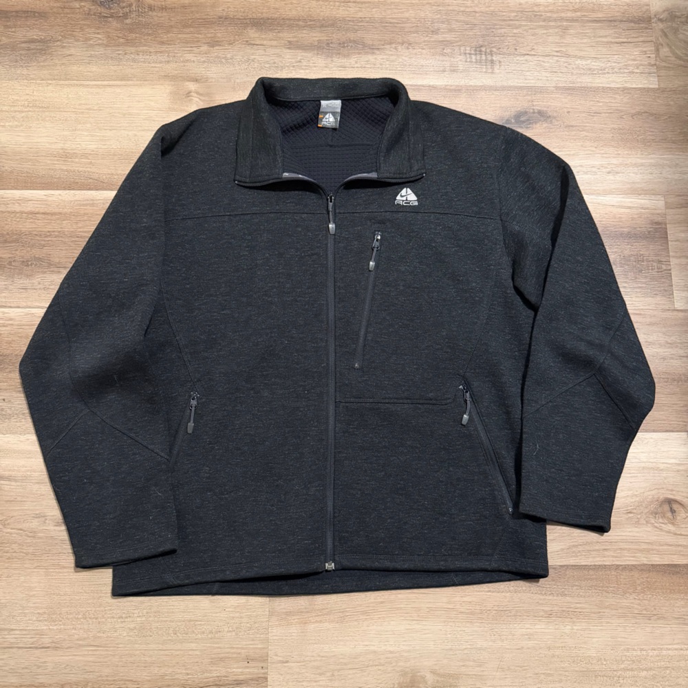 VTG Nike ACG Jacket Mens XL Tech Style Full Zip Waffle Lined Wool Blend Sweater